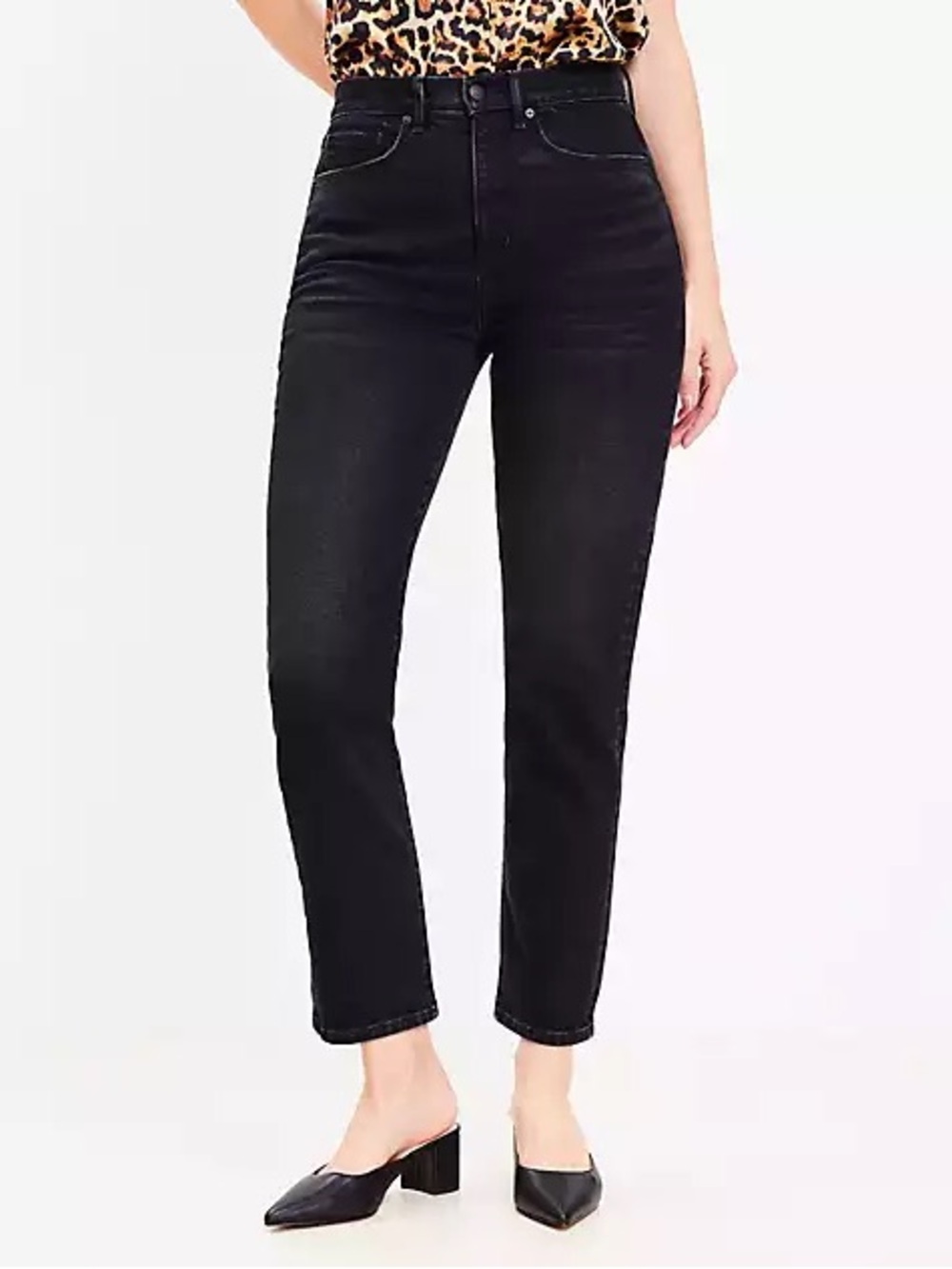 LOFT Black Girlfriend High-Rise Jeans